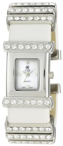 Golden Classic Women's 5102 wht "Posh Palette" Leather Bangle Band Rhinestone Accented Watch