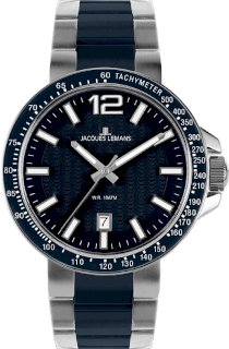 Jacques Lemans Men's 1-1711C Milano Sport Analog with HighTech Ceramic Watch