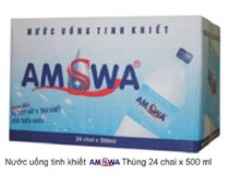 Nước uống tinh khiết Amswa thùng chai 500ml