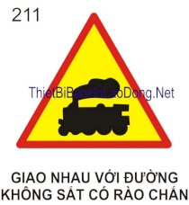 Biển báo nguy hiểm giao nhau với đường sắt không có rào chắn 211 Châu Gia Phát