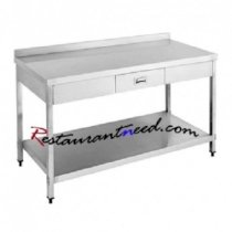 SS304 Work Bench With Drawer & Splash Back-With Under Shelf (Square tube) TS053-1