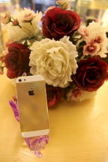 Khung viền vàng 24K gắn đá Swarovski iPhone 5