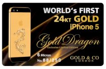 iPhone 5 Rồng vàng - Mắt rồng (mạ vàng)