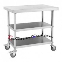 SS304 Mobile Work Bench With 2 Under Shelfs TS006-2