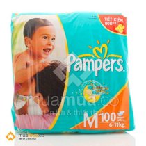 Tã giấy Pampers, M 6-11 kg, bịch 100 miếng / P&G