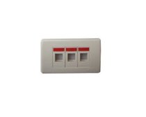 AMP Decorator Faceplate Kit 1-Port Shutter White with Label 2-1427030-1