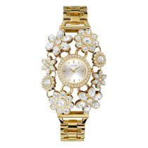 Guess Yellow Gold-Tone Crystal Bouquet Watch U0138L2