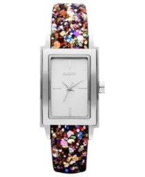 DKNY Watch, Women's Multi-Color Sequin Leather Strap NY8714  