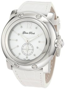 Glam Rock Men's GRD10005 Miami White Dial Diamond Accented White Alligator Watch