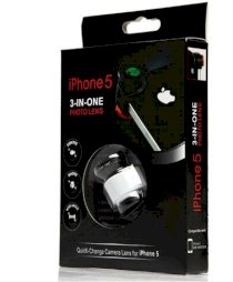 Ống kính cho iPhone 5 3in1 (Macro, Fisheye, wide macro)