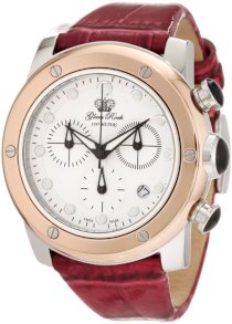 Glam Rock Women's GR50137 Aqua Rock Chronograph White Dial Raspberry Patent Leather Watch