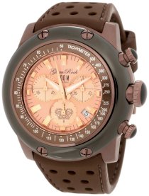 Glam Rock Men's GK1126 Race Track Chronograph Salmon Dial Brown Silicone Watch