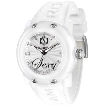 Glam Rock Women's GR61002 Miami Beach Collection Diamond Accented White Silicone Watch
