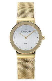 Skagen Women's Gold Tone Mesh Band Watch 358SGGD