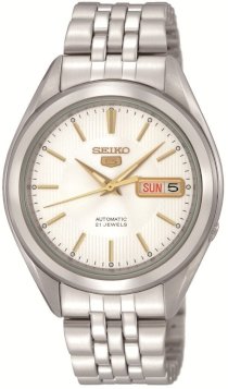 Seiko Men's SNKL17 Seiko 5 Automatic Silver Dial Stainless-Steel Bracelet Watch