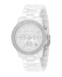 Michael Kors Women's White Ceramic Link Bracelet Quartz Chronograph Crystal MK5188