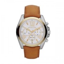 Michael Kors Watch, Women's Chronograph Bradshaw Luggage Leather Strap 35mm MK2301