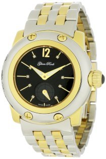 Glam Rock Women's GR40026-BLKC Palm Beach Diamond Accented Two Tone Stainless Steel Watch