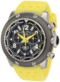 Glam Rock Men's GRD20114 Miami Chronograph Black Textured Dial Yellow Silicone Watch