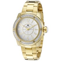 Glam Rock Women's GR50010D Aqua Rock Diamond Accented White Dial Gold Ion-Plated Stainless Steel Watch