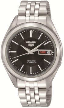 Seiko Men's SNKL23 Seiko 5 Automatic Black Dial Stainless-Steel Bracelet Watch