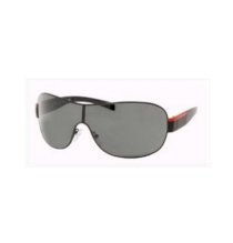 Prada Sps 54h Sps54h 1bo 1a1 Matte Black Rubber Metal Gray Lens Shield Sunglasses Shades