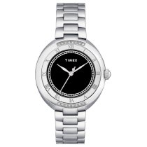 Timex Women's T2M595 Diamond Accented Silver-Tone Stainless Steel Bracelet Watch