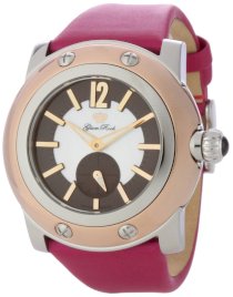 Glam Rock Women's GRD10023TR Miami Mother-Of-Pearl and Brown Dial Fuschia Techno Silk Watch