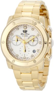 Glam Rock Women's GR50132 Aqua Rock Chronograph White Dial Gold Ion-Plated Stainless Steel Watch