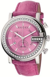 Gucci Women's YA101313 G-Chrono Pink Crocodile Strap Watch
