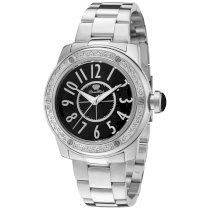 Glam Rock Women's GR50005D Aqua Rock Diamond Accented Black Dial Stainless Steel Watch