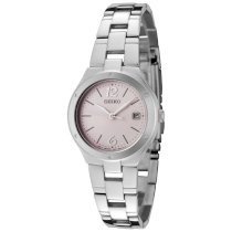 Seiko Women's SXDC49P1 Pink Dial Stainless Steel Watch