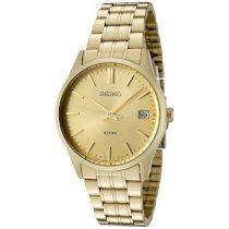 Seiko Men's SGEF04P1 Gold Dial Gold-Tone Stainless Steel Watch