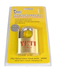 Khóa chống cắt Yeti 6p thau vàng (60mm)