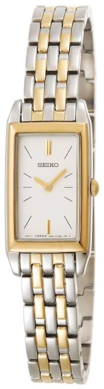 Seiko Women's SUJF76 Dress Baguette Two-Tone Stainless Steel Watch