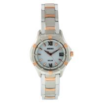 Seiko Women's SUT030 Two Tone Stainless Steel Analog with White Dial Watch