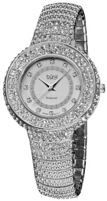 Burgi Women's Diamond Accent And Crystal Fashion Watch