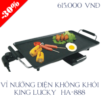 Vỉ nướng điện để bàn King Lucky HA-888