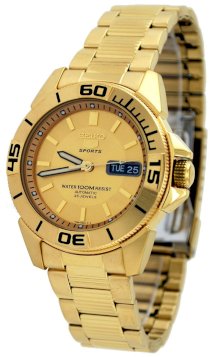 Seiko 5 SNZE14 Men's Sports Gold Tone Automatic Watch