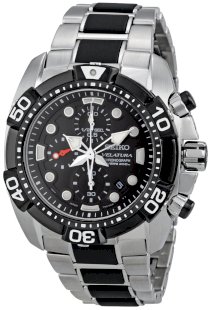 Seiko Men's SNDA59 Black Dial Velatura Watch