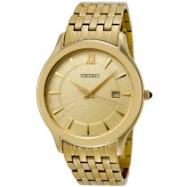 Seiko Men's SKK672 Gold Dial Gold-Tone Stainless Steel Watch