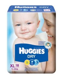 Bỉm Huggies Dry cỡ XL18 miếng (11 - 16kg)