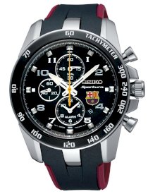 New Seiko Mens FC Barcelona Limited Edition Sportura Chronograph SNAE93 Watch