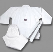 White Taekwondo Uniform student weight 8oz V-neck Kids and Adults sizes