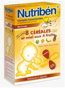 Bột ăn dặm Nutriben 6 tháng, vị 8 ngũ cốc và mật ong 