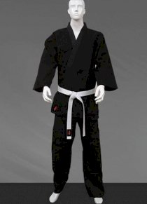 Karate Uniform Black, White 10 oz Medium Weight Adult, Kids Martial Arts