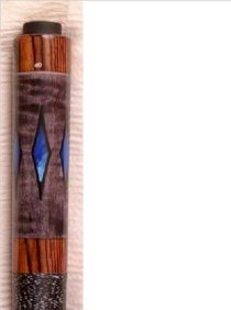Dale Perry DP Pool Cue Signed 1/1 Smoke Stained Maple / Blue Pearlesence