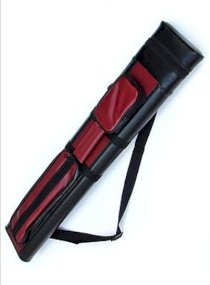 Red Black 2X2 Hard Tube Pool Cue - Billiard Stick Carrying Case 2 X 2