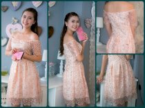 Đầm kim sa trễ vai lấp lánh - kt fashion - xinh xắn quyến rũ dành cho phái đẹp ZID 413 