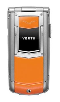 Vertu Constellation Ayxta Stainless Steel, High Gloss Hot Orange Leather